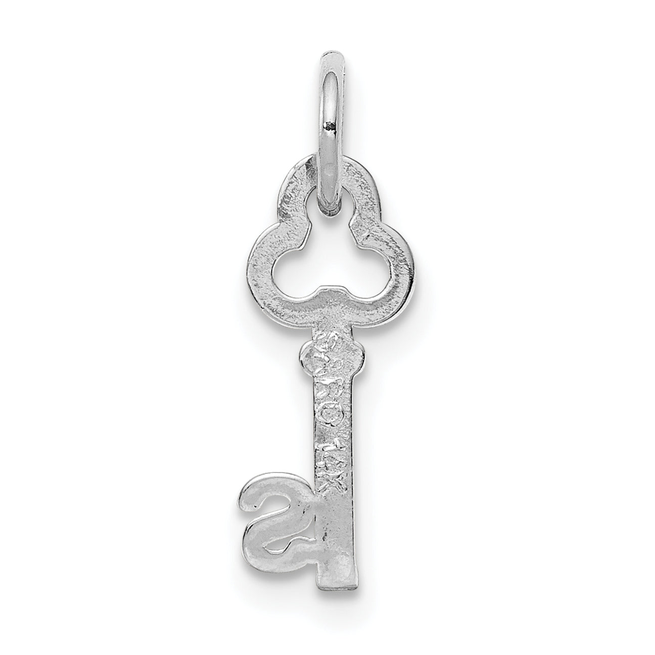 14K White Gold Key Letter S Initial Charm