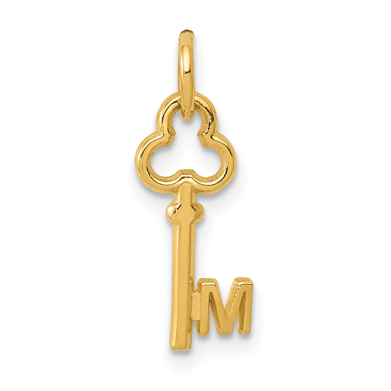 14k Key Letter M Initial Charm