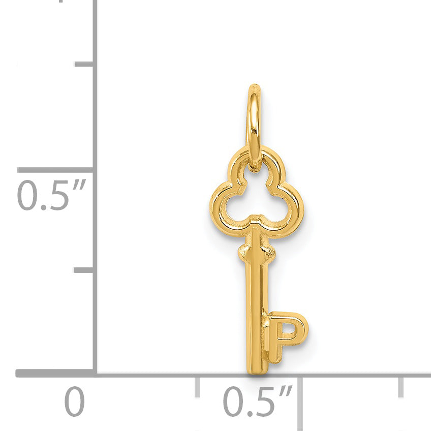 14k Key Letter P Initial Charm