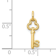 14k Key Letter S Initial Charm