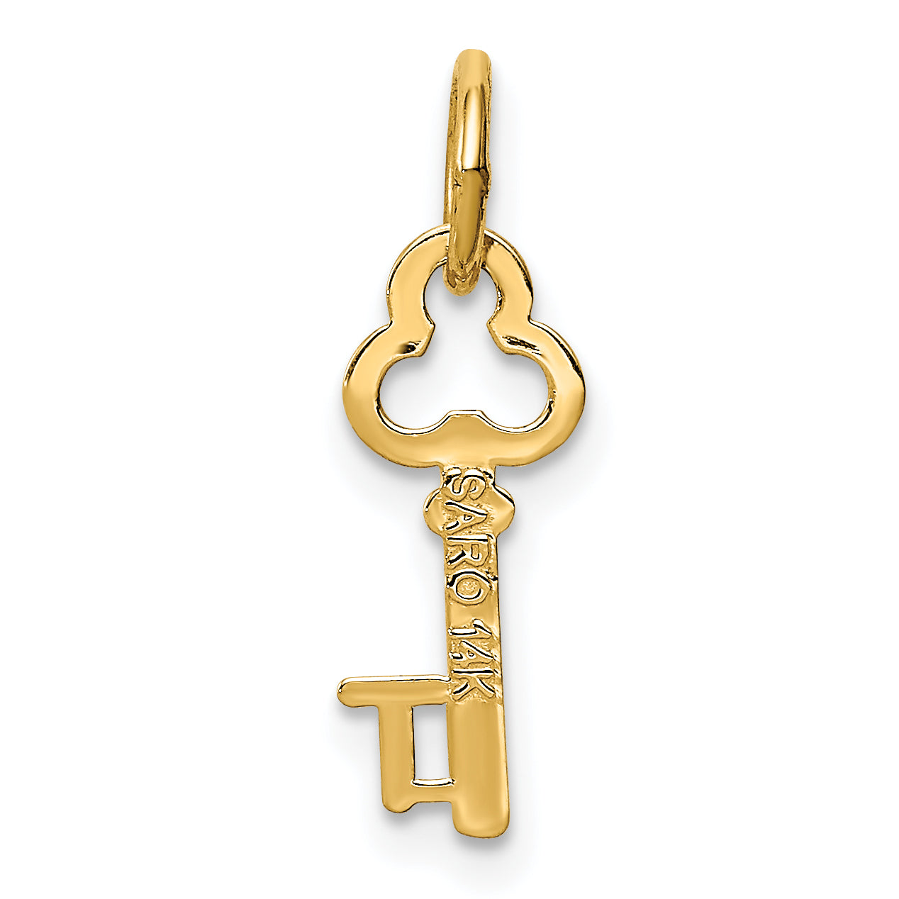 14K Gold Polished Letter T Initial Charm  Elegant, Small, Gift Ready