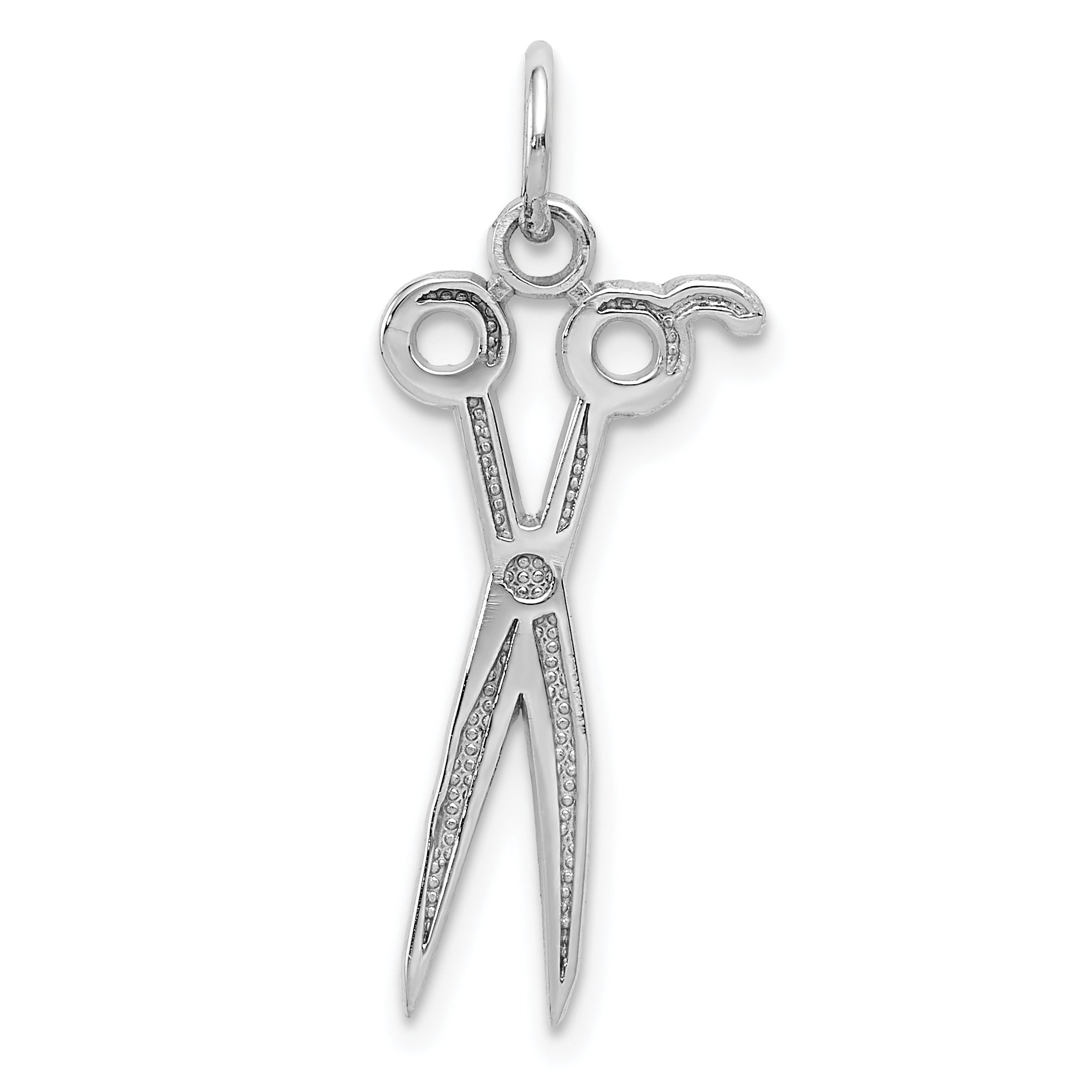 14k White Gold Scissors Charm