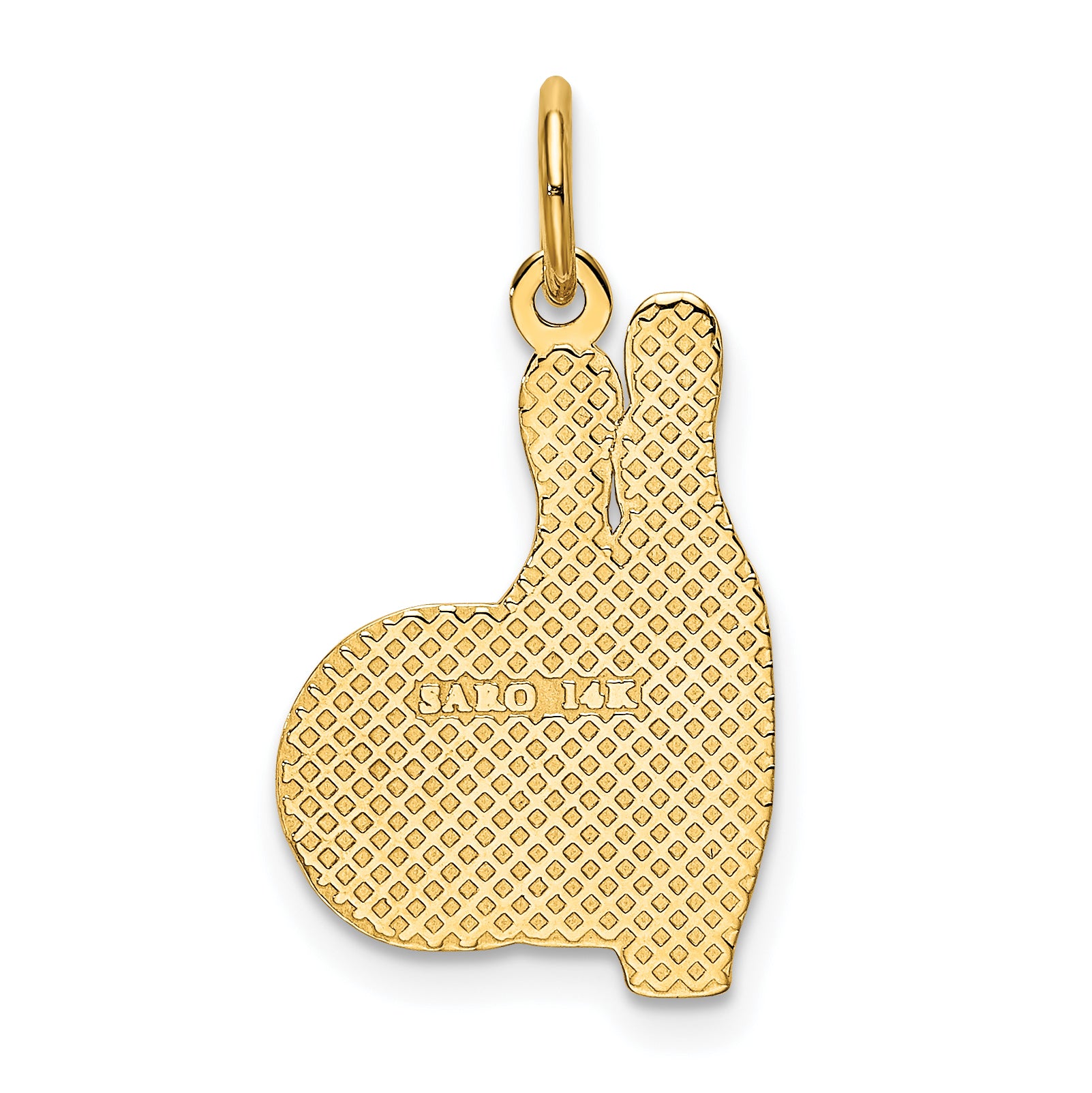 14K Gold Bowling Pins Charm for Men  Polished Textured Finish