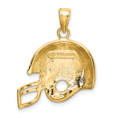 14K Gold Football Helmet Pendant for Men with Polished Finish