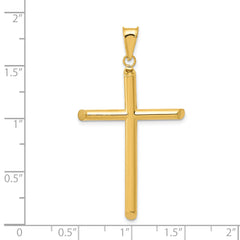 14K Gold 3D Polished Hollow Cross Pendant by Sophia Jewelers