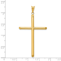 14K Gold 3D Polished Hollow Cross Pendant Elegant Timeless Design