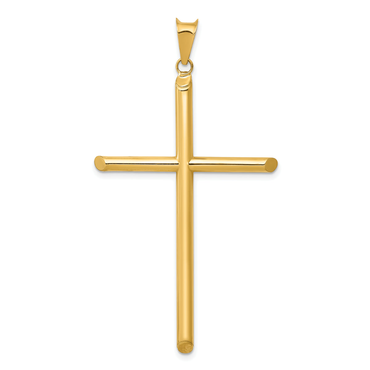 14k 3-D Polished Hollow Cross Pendant