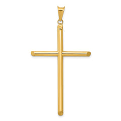 14k 3-D Polished Hollow Cross Pendant