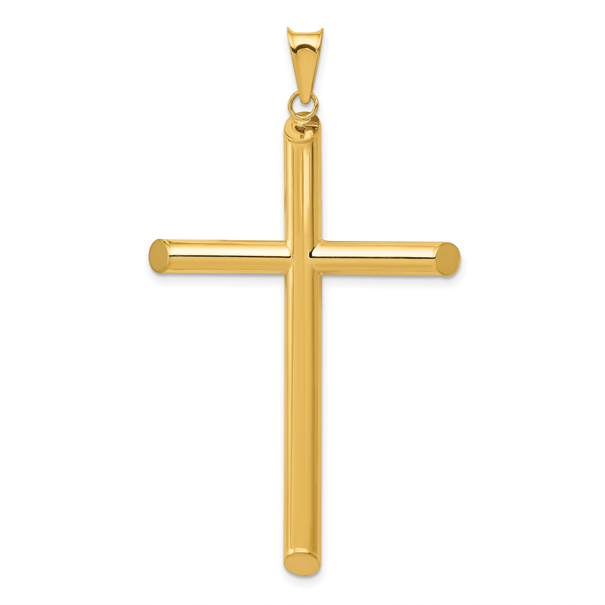 14k 3-D Polished Hollow Cross Pendant