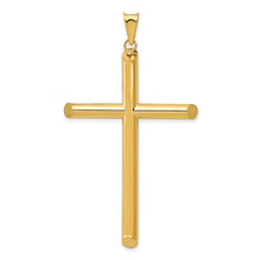 14k 3-D Polished Hollow Cross Pendant