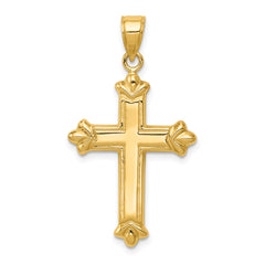 14k Reversible Diamond-cut Cross Pendant