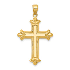 14k Reversible Diamond-cut Cross Pendant