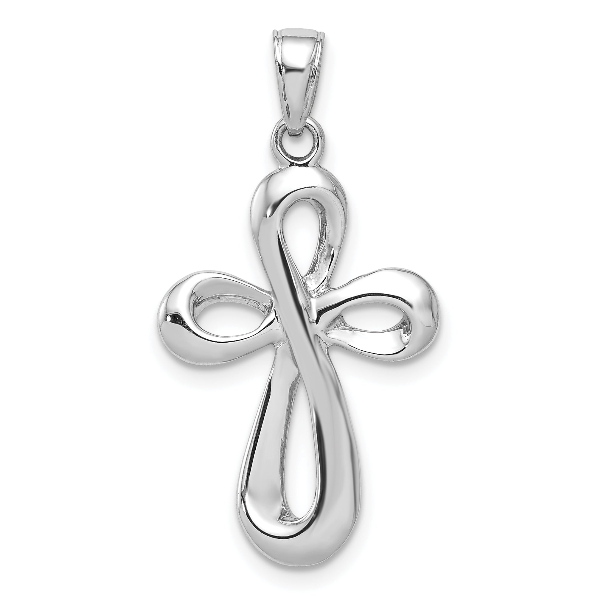 14k White Gold Cross Pendant