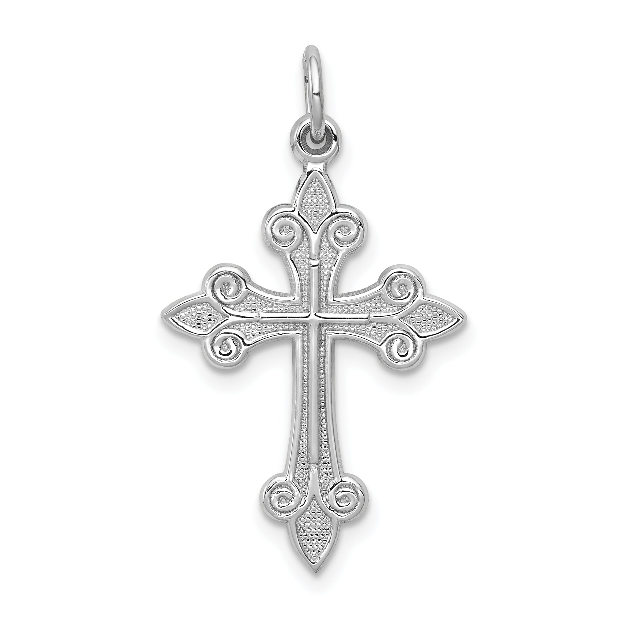 14k White Gold Cross Pendant