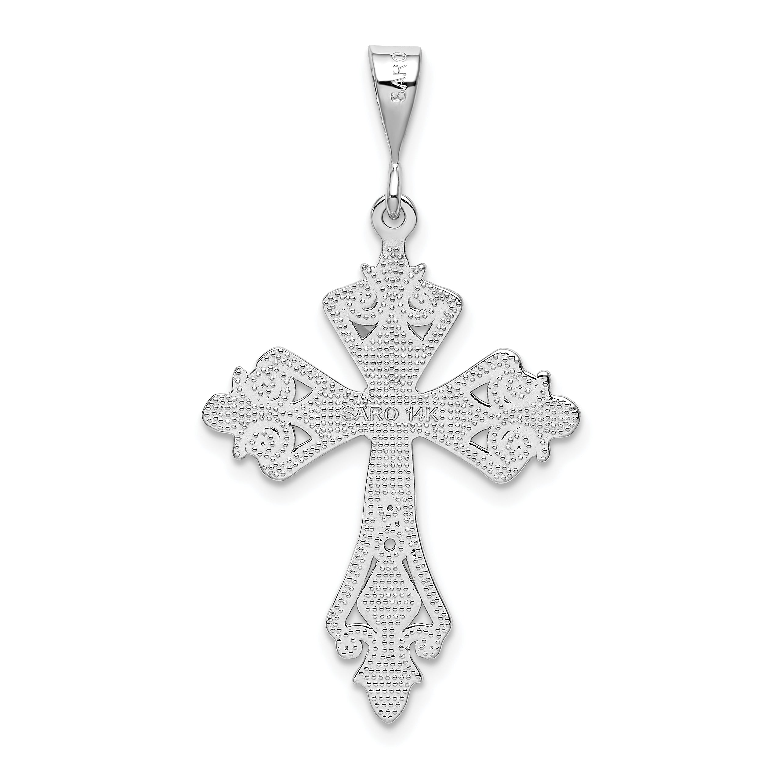 14k White Gold Cross Pendant