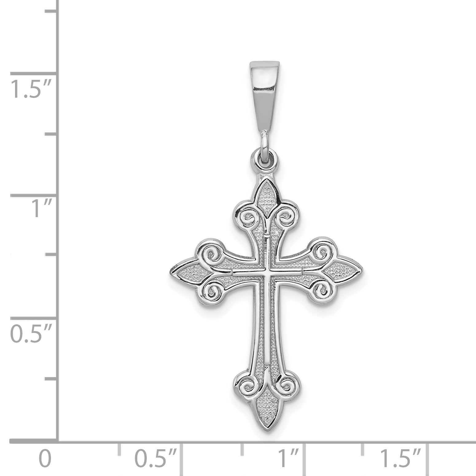 14k White Gold Cross Pendant