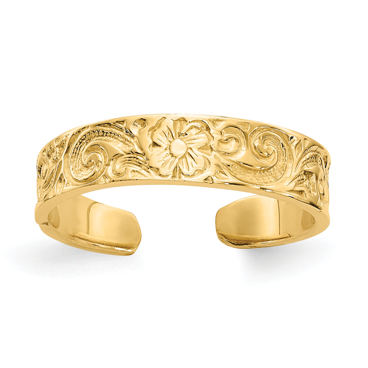 14k Flower/Scroll Toe Ring