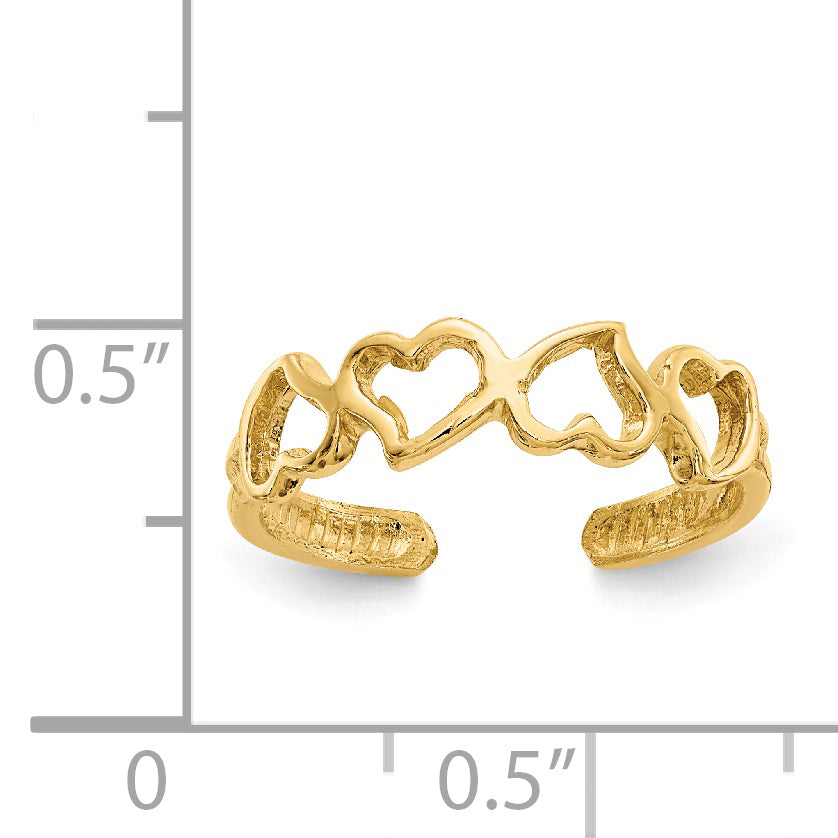 14K Heart Toe Ring