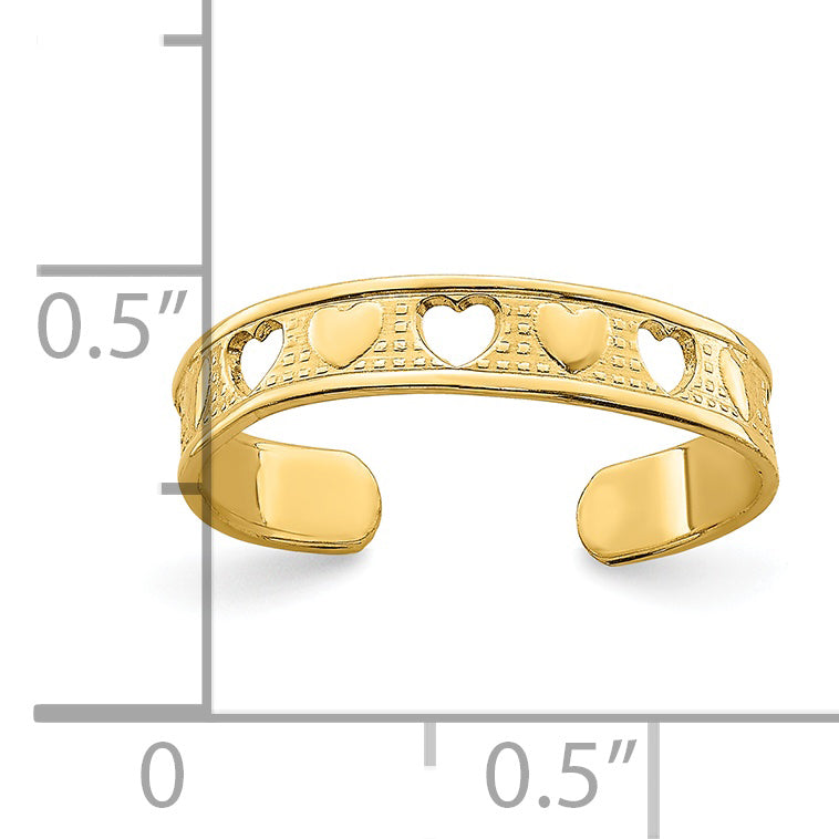 14k Heart Design Toe Ring