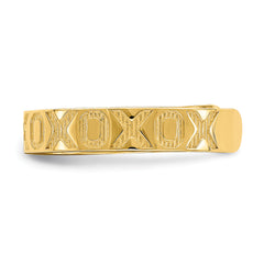 14K X and O Pattern Toe Ring