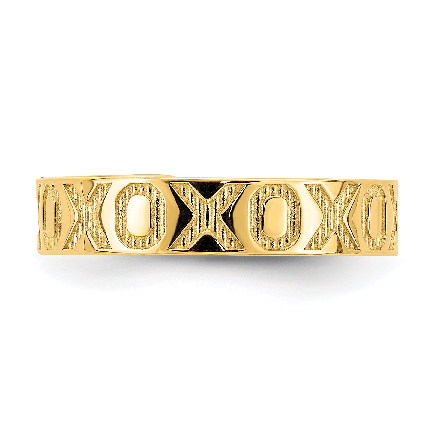 14K X and O Pattern Toe Ring