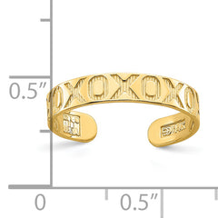 14K X and O Pattern Toe Ring