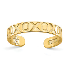 14K X and O Pattern Toe Ring