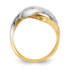 14K Two-Tone Swirl Ring