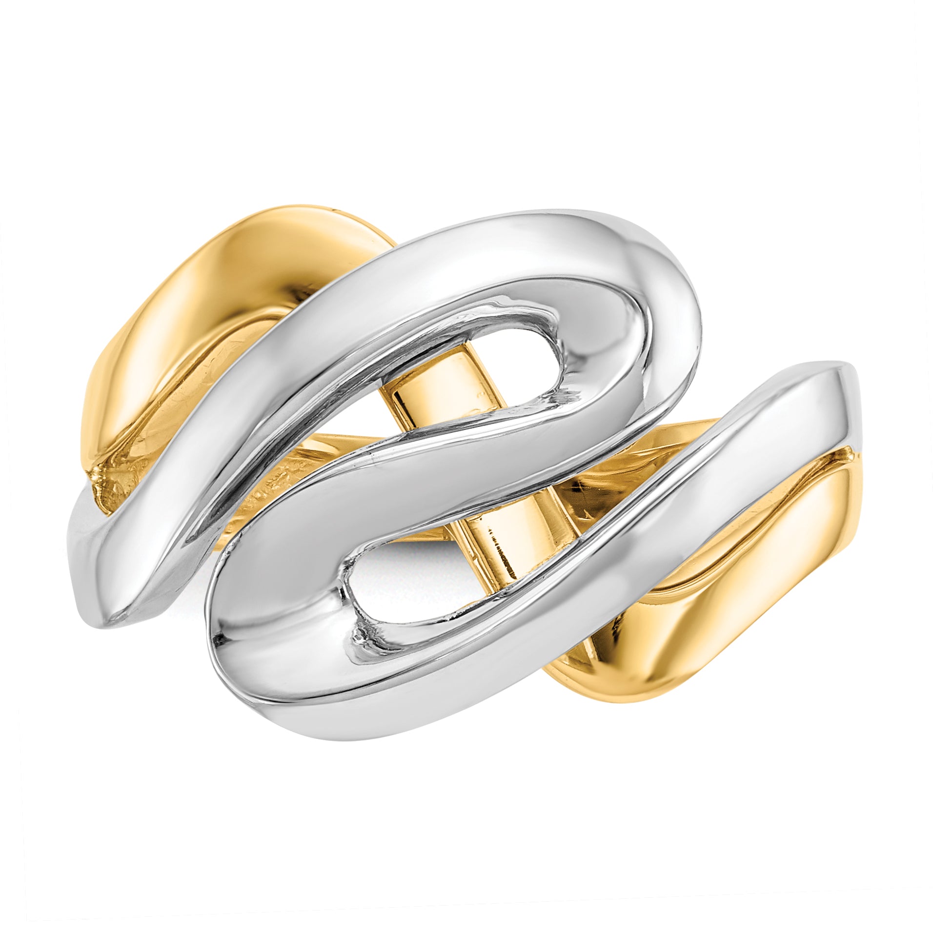 14K Two-Tone Swirl Ring