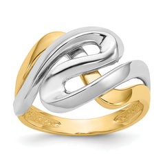 14K Two-Tone Swirl Ring