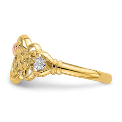 14K Two-tone WithWhite Rhodium Angel Ring