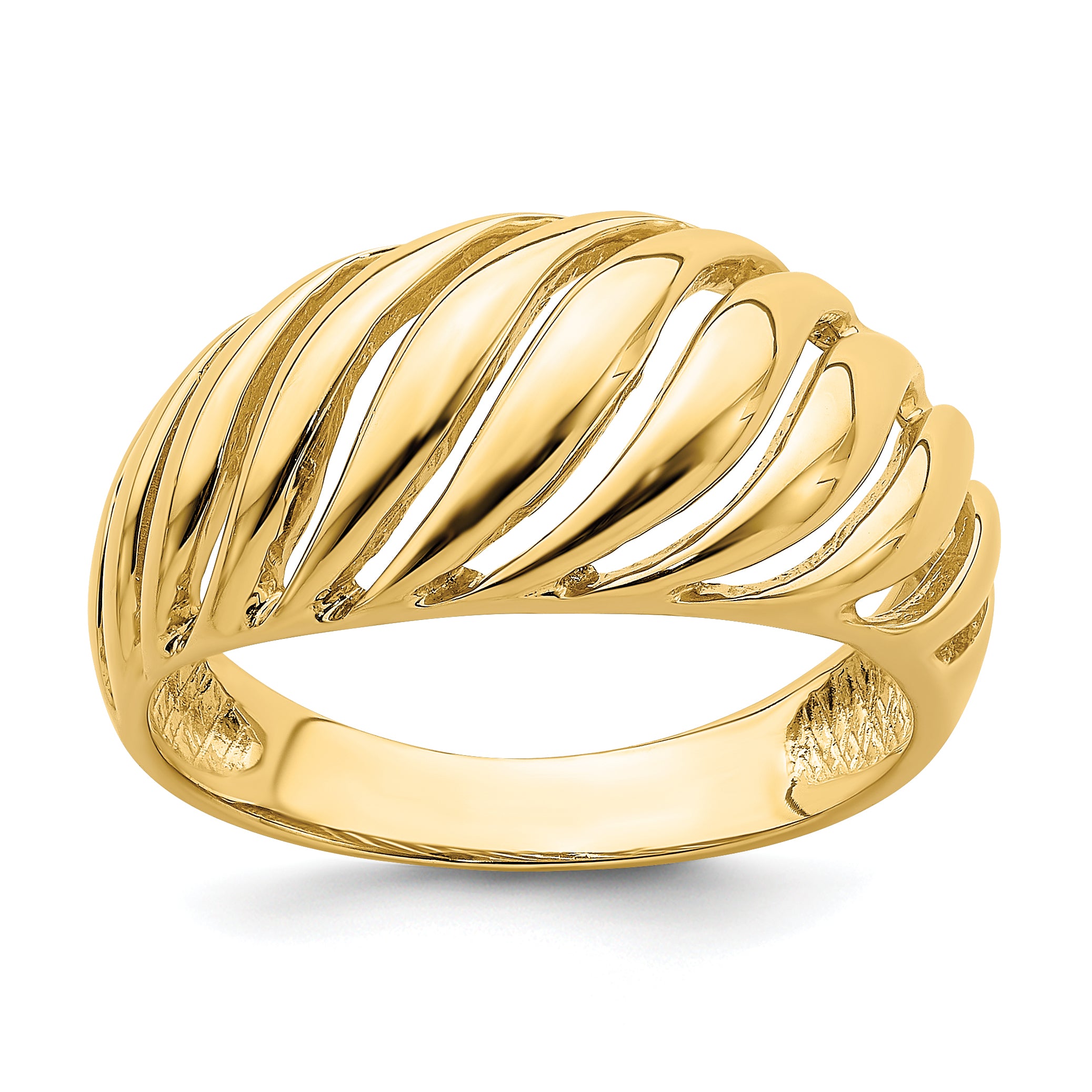 14k Open Slash Dome Ring