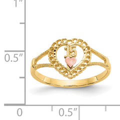 14K Two-tone 15 Heart Ring