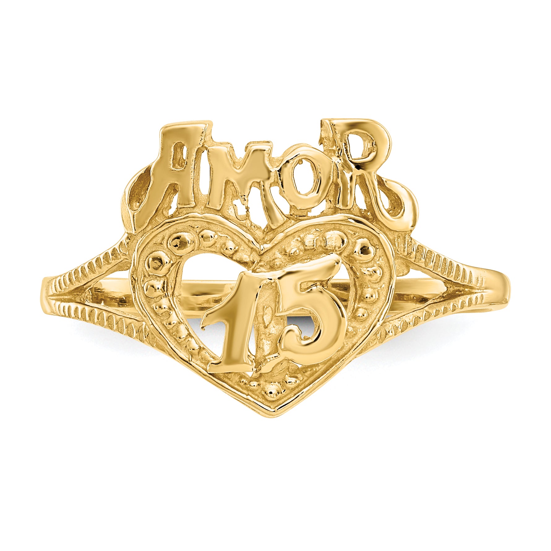 14K 15 Amor Heart Ring