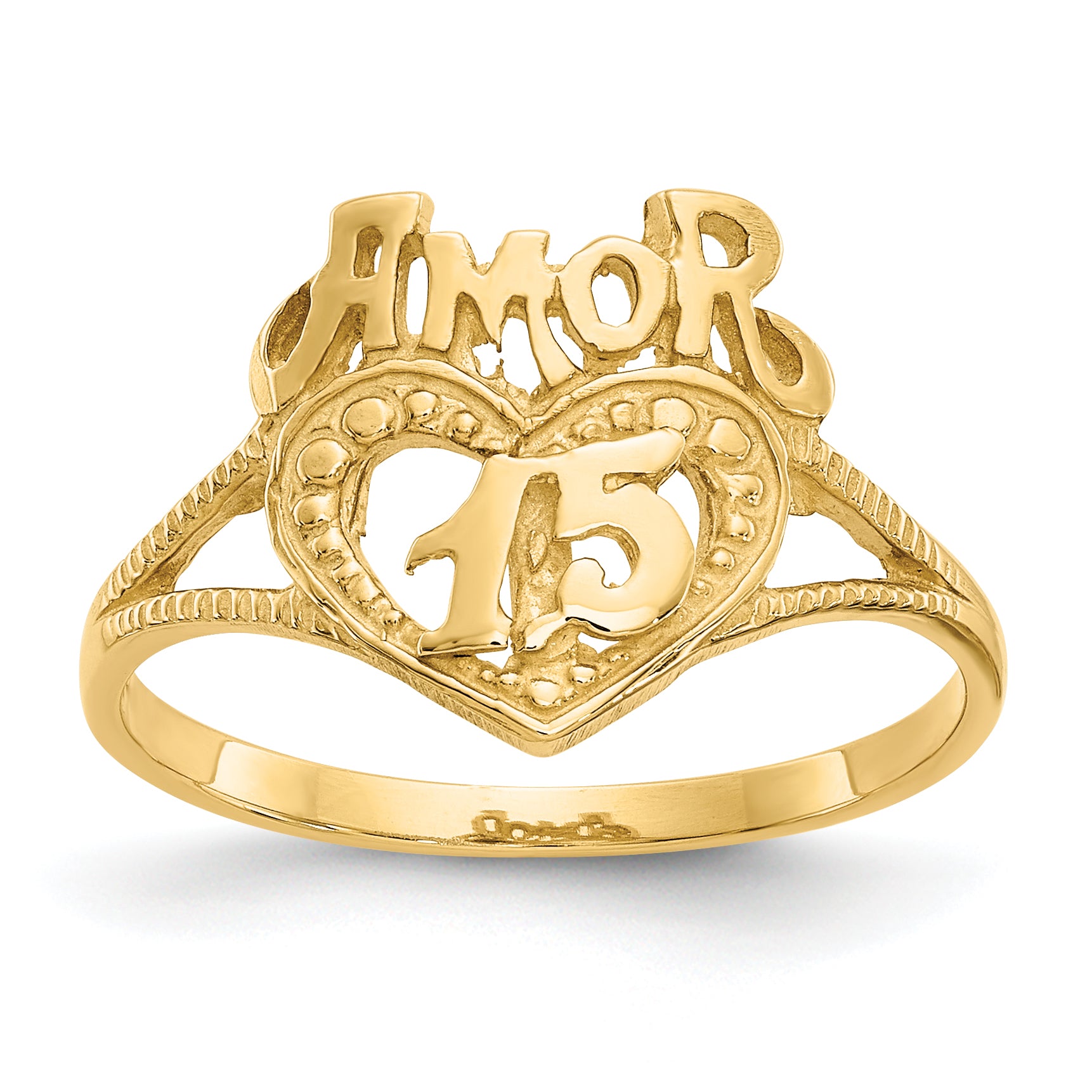 14K 15 Amor Heart Ring