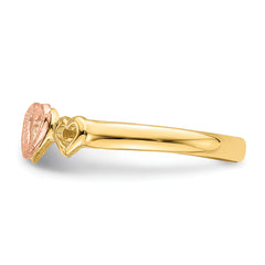 14k Rose and Yellow Gold Hearts Ring