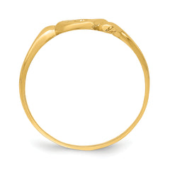 14k Open Heart WithSwirl Ring