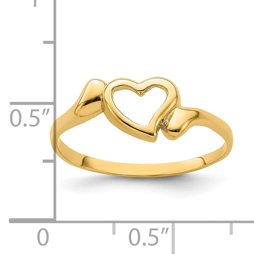 14k Open Heart WithSwirl Ring