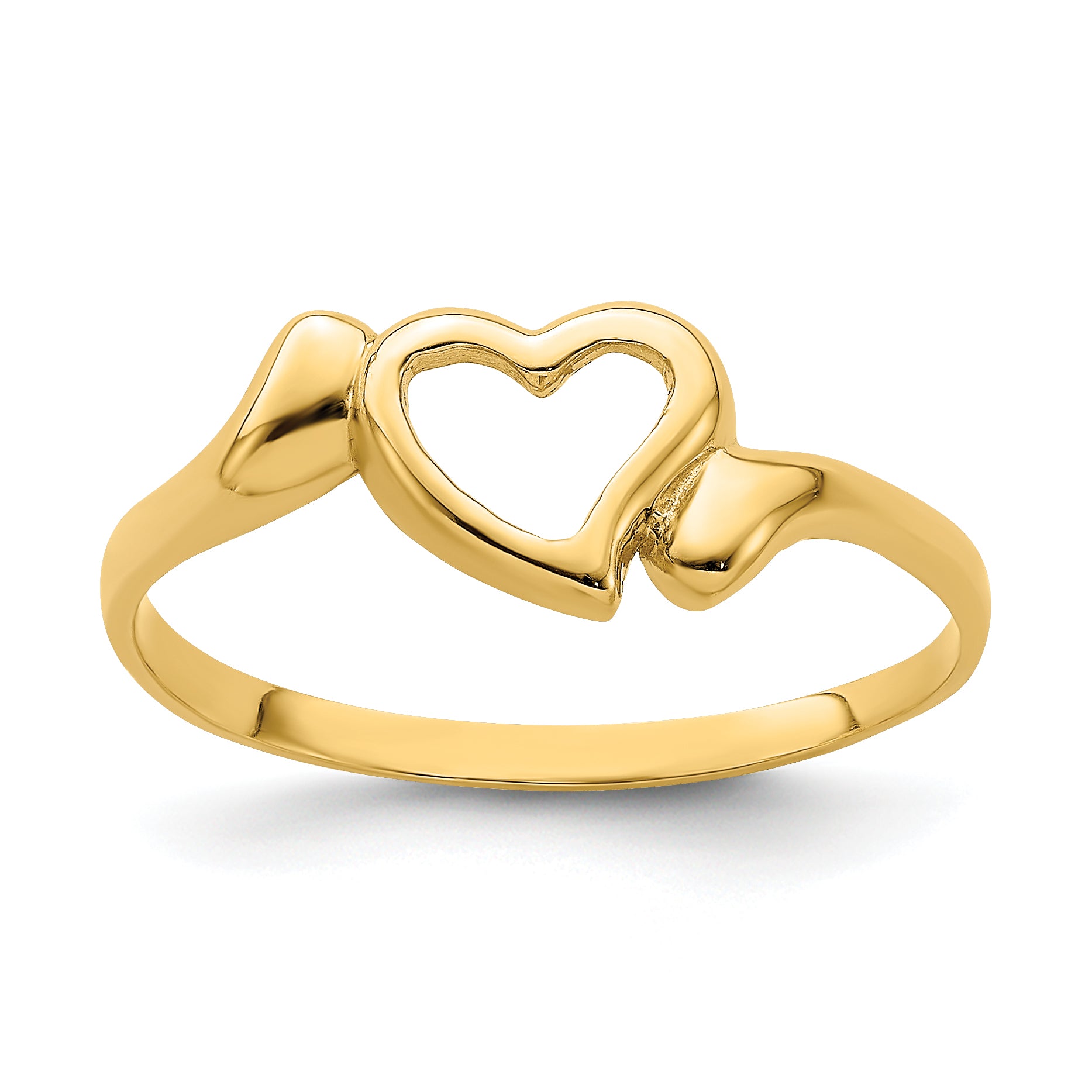 14k Open Heart WithSwirl Ring