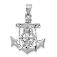 14k White Gold Mariners Cross Pendant