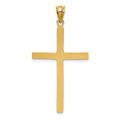 14K Gold Polished Cross Pendant with Solid Cast Design by Sophia Jewelers