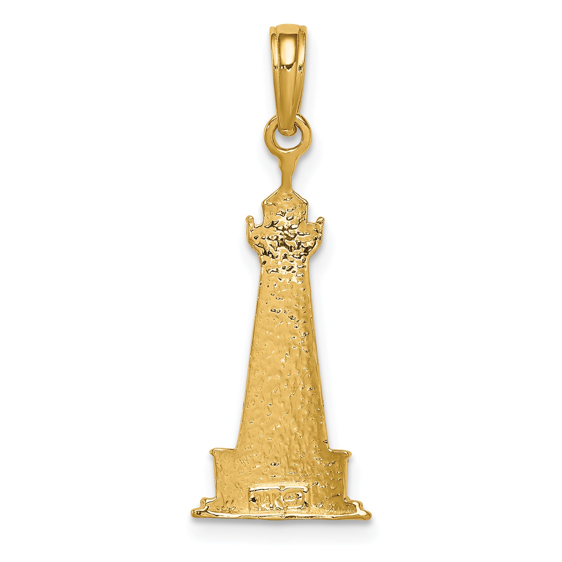 14K and Rhodium Cape Hatteras Lighthouse Pendant