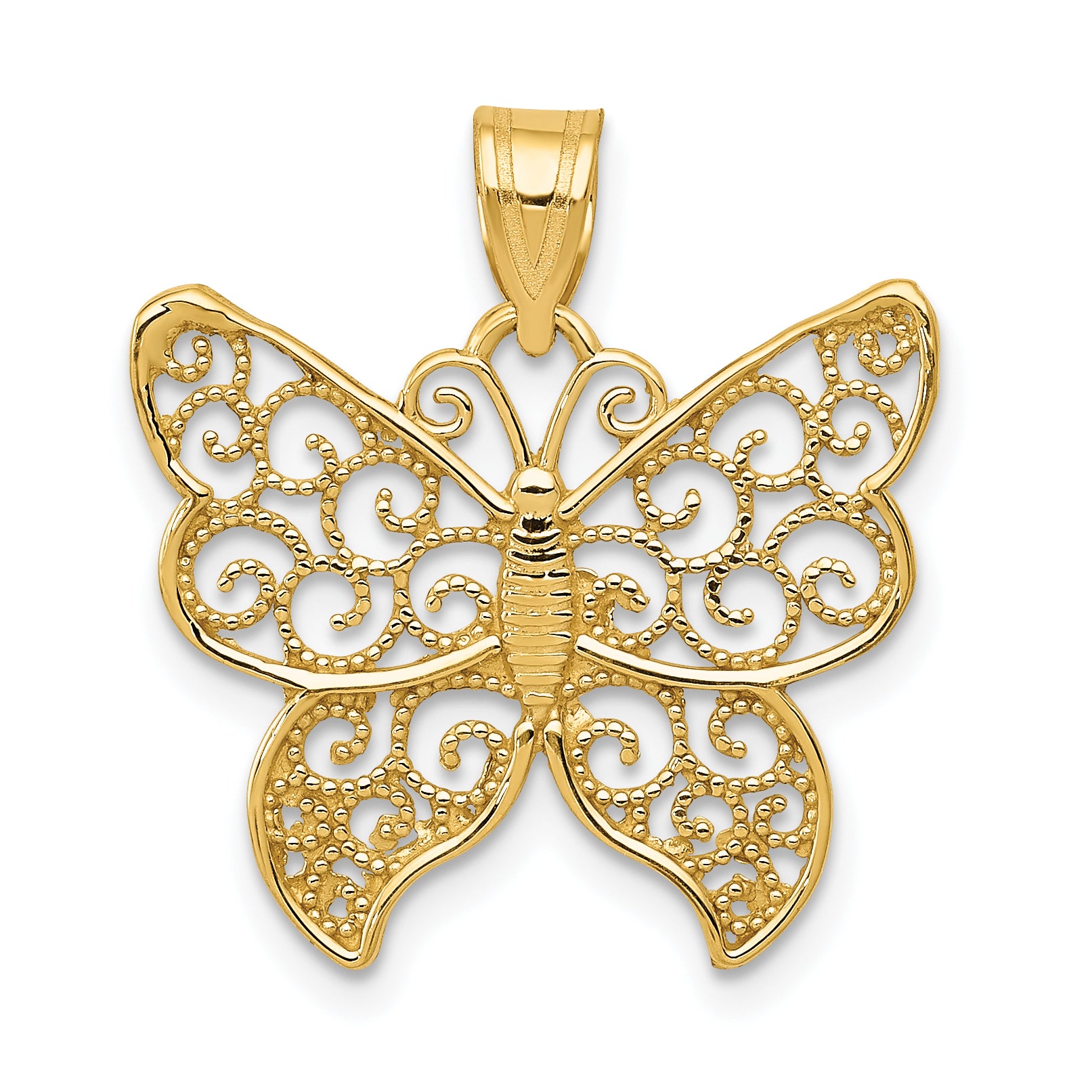 14k Filigree Butterfly Pendant