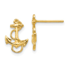 14K Anchor with Rope Trim Post Earrings