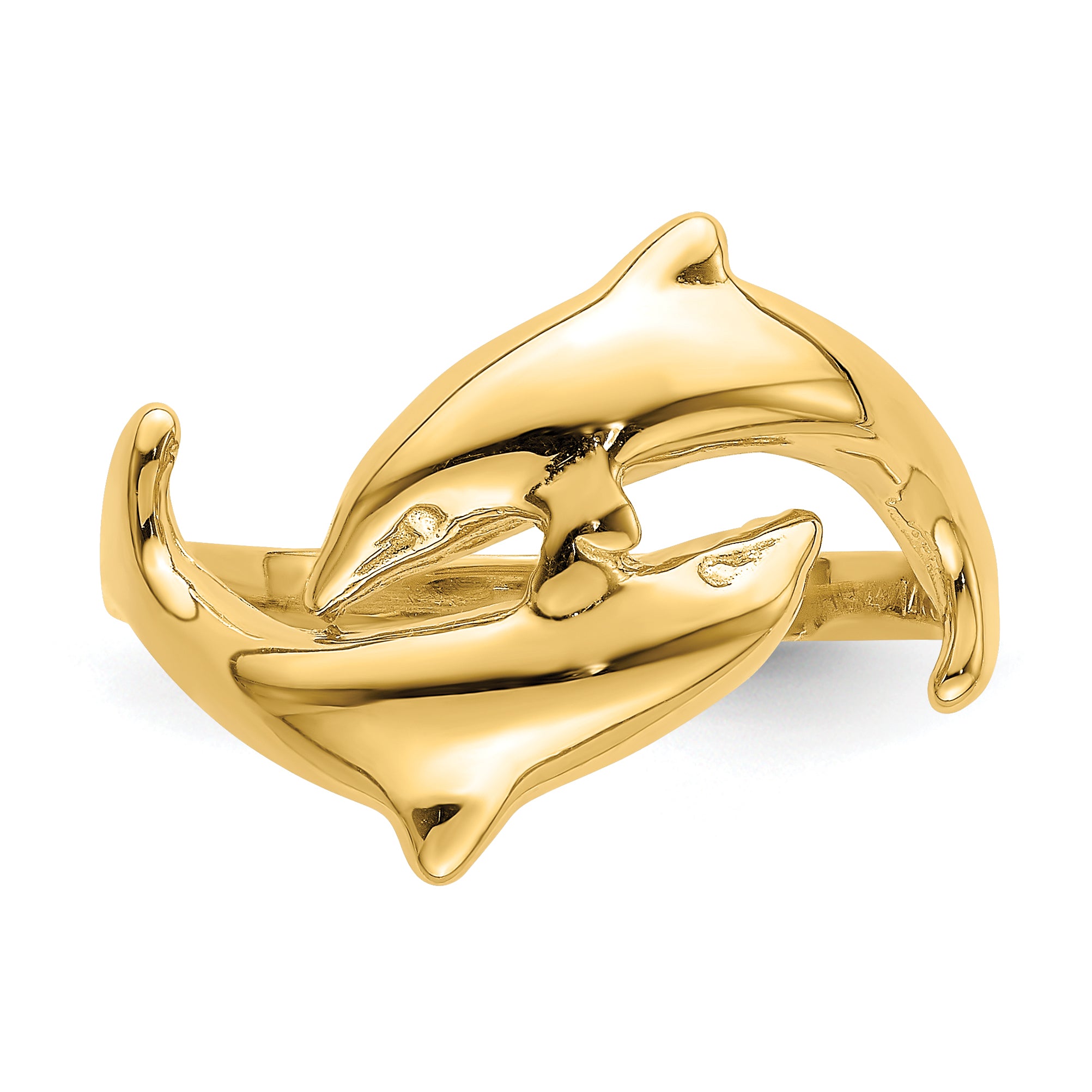 14K Double Dolphin Ring