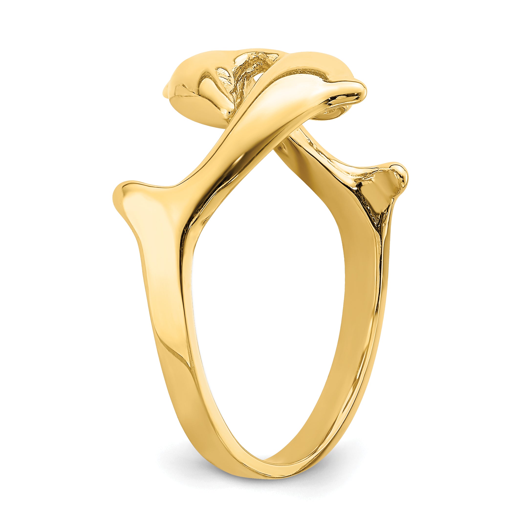 14K Double Dolphin Ring