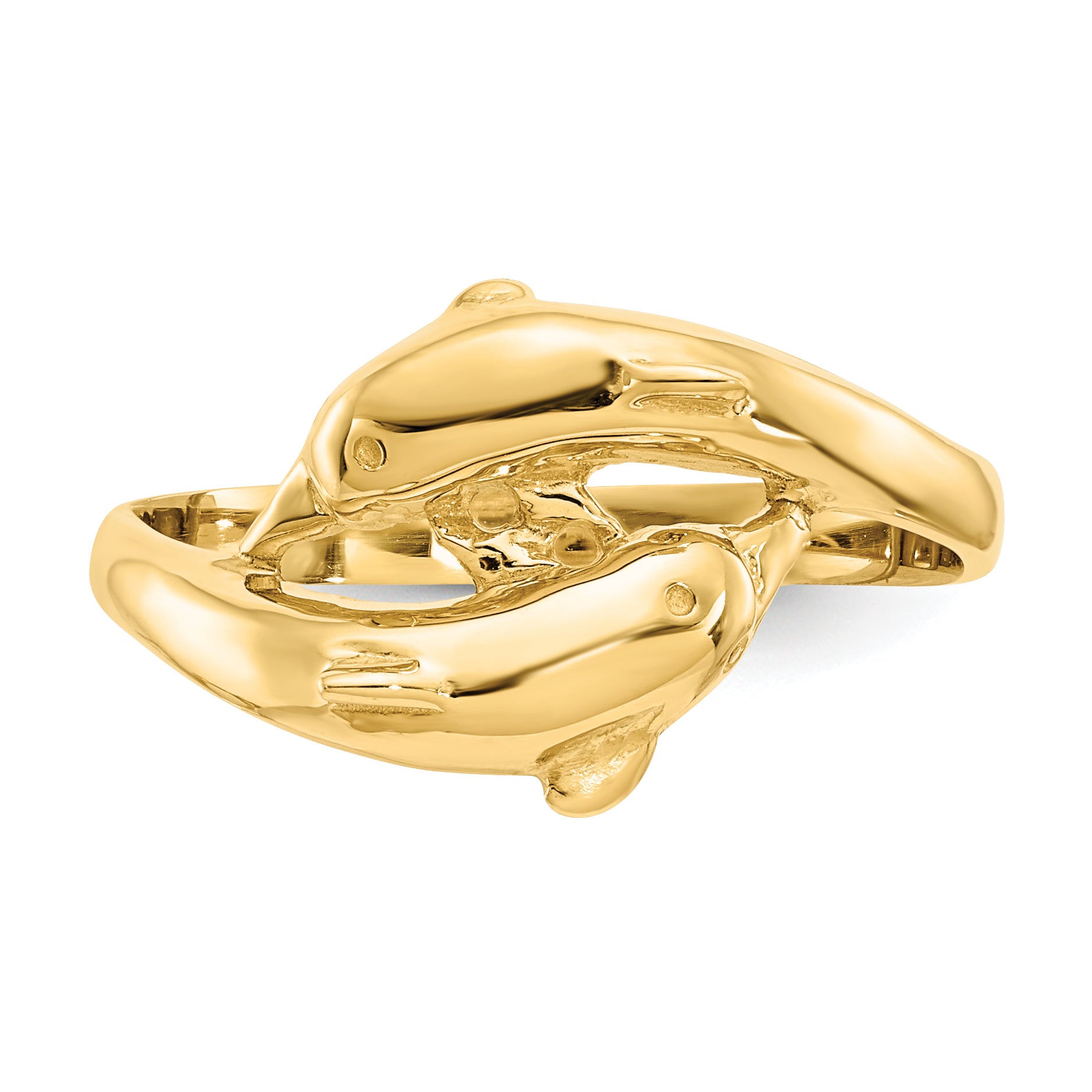 14K Double Dolphins Ring