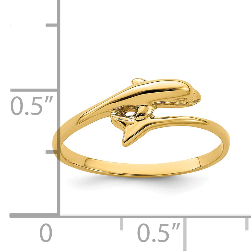 14K Single Dolphin Ring