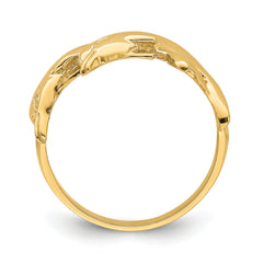 14K Polished Double Dolphin Ring