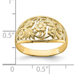 14K Floral Dome Ring